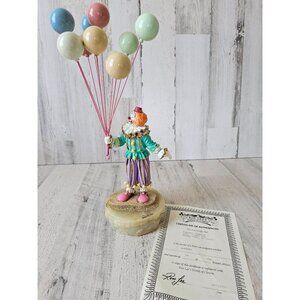 Ron Lee Bunches clown balloons pastel large gold 1996 vintage limited statue fig